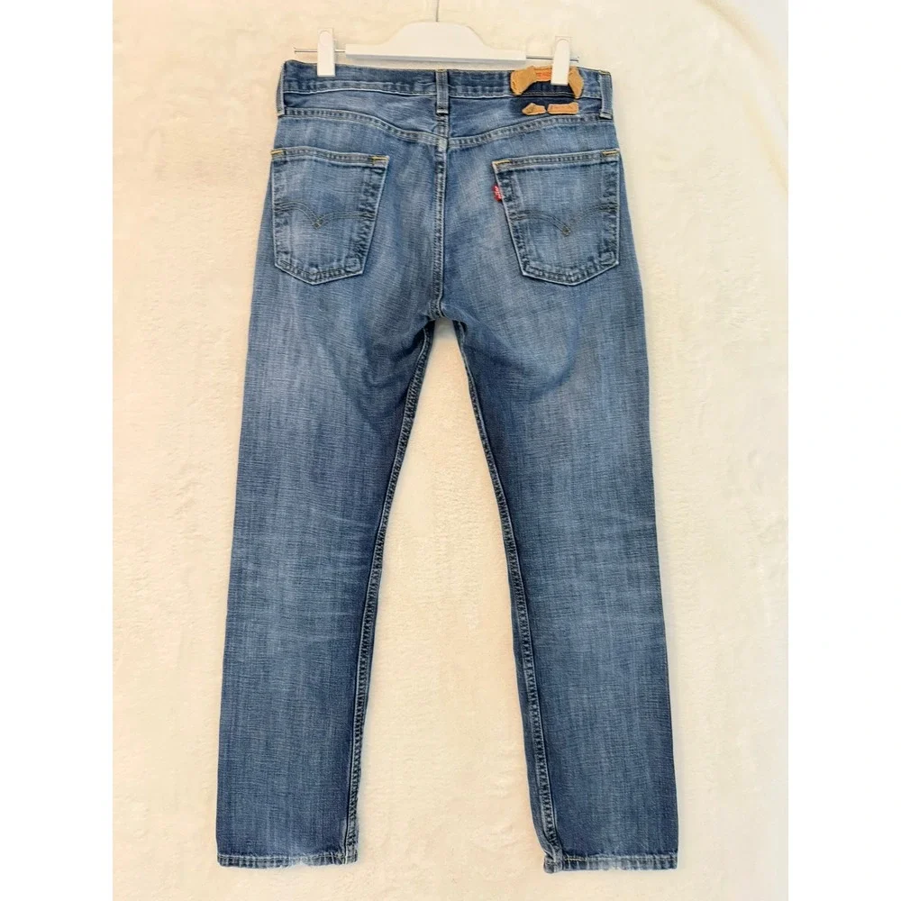 Levis 513 Slim Straight Jeans Mens 30x30 Medium Wash Blue Denim Pants‎